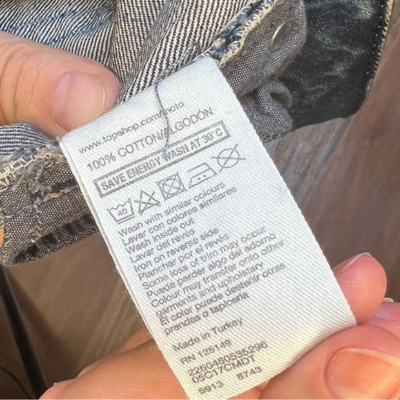 Topshop Resin Coated Denim Short - Picture 5 of 5